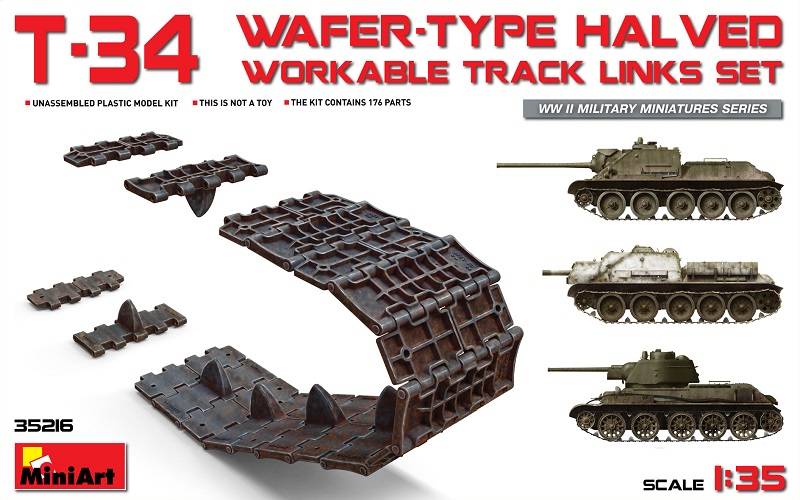 T-34 WAFER-TYPE HALVED WORKABLE TRACK LINKS SET