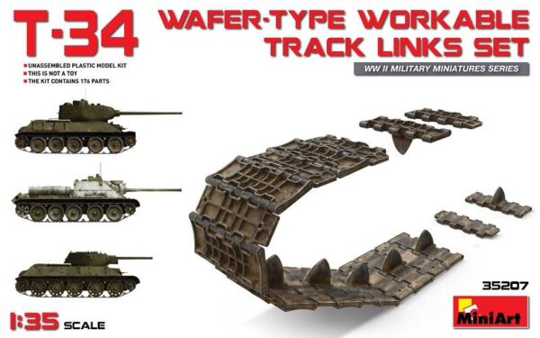 T-34 WAFER-TYPE WORKABLE TRACK LINKS SET - Maquette Char Promo