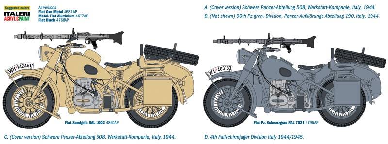 German Military Motorcycle with side car – Image 4