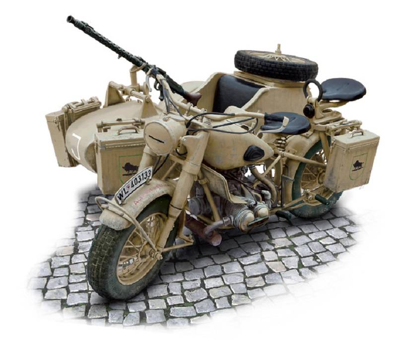 German Military Motorcycle with side car – Image 2