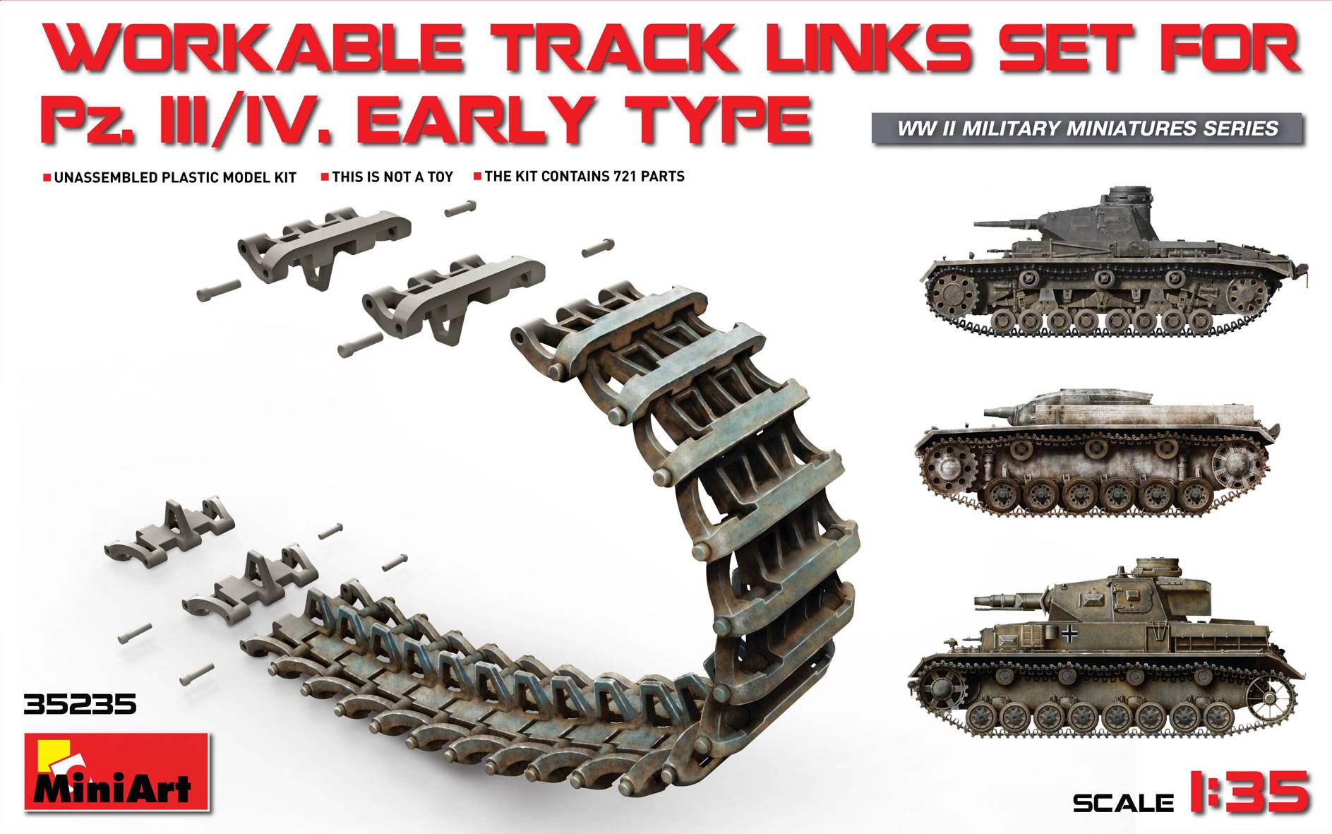WORKABLE TRACK LINKS SET FOR Pz.III / Pz.IV Early type