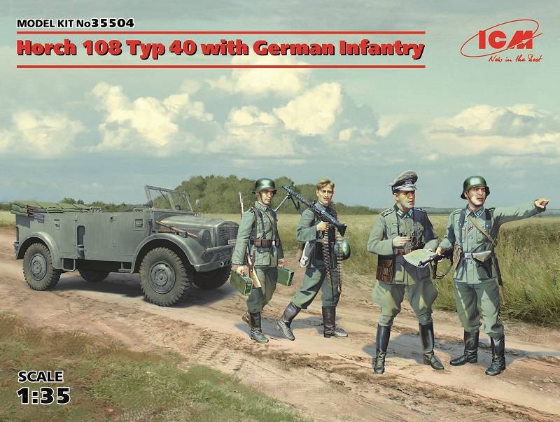 Horch 108 Typ 40 with German Infantry