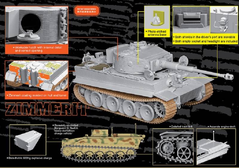 Tiger I Mid-Production w/Zimmerit mit Borgward IV Ausf.A Heavy Demolition Charge Vehicle – Image 2