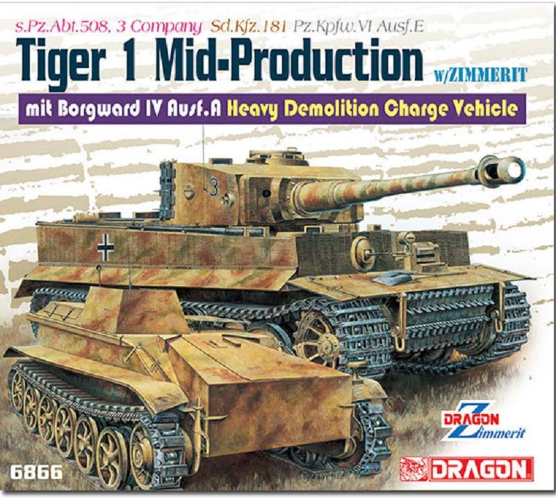 Tiger I Mid-Production w/Zimmerit mit Borgward IV Ausf.A Heavy Demolition Charge Vehicle
