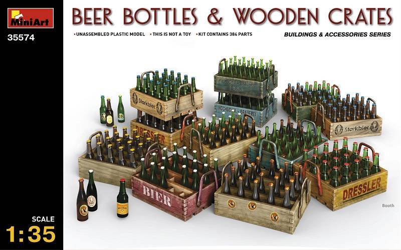 BEER BOTTLES & WOODEN CRATES