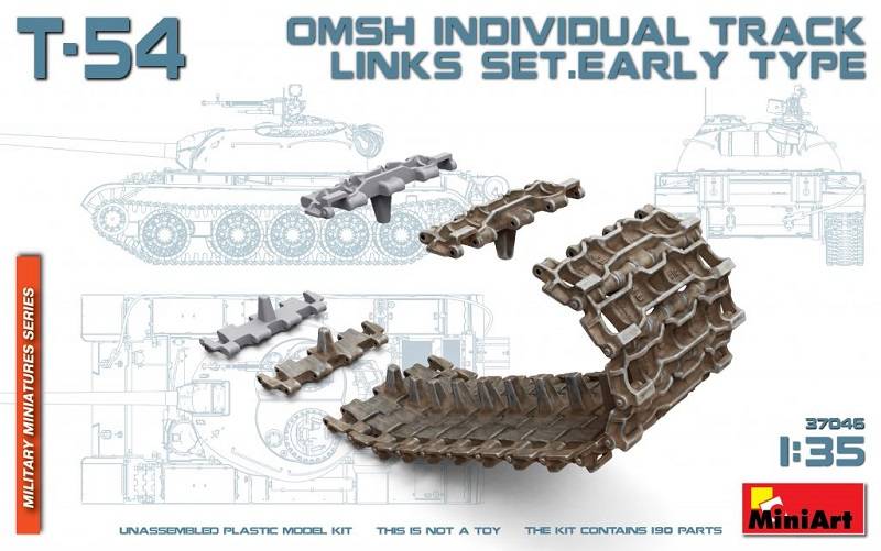 T-54 OMSH INDIVIDUAL TRACK LINKS SET.EARLY TYPE