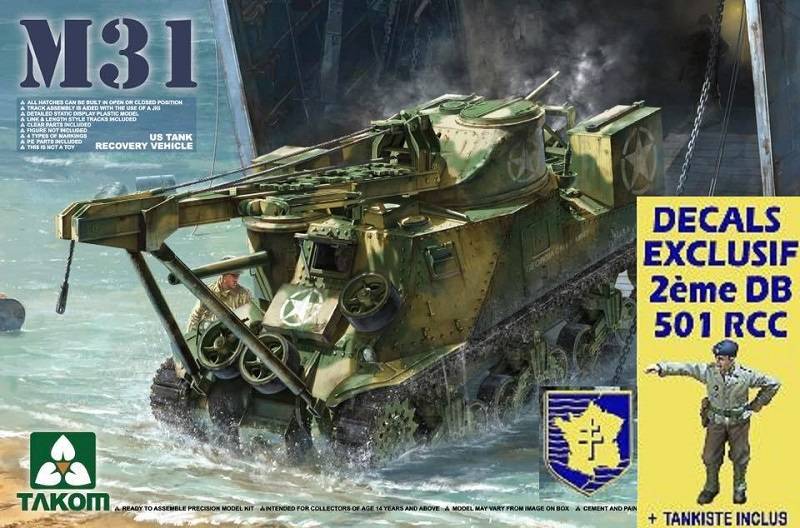 US M31 TANK RECOVERY VEHICULE - 2EME Division Blindée/ 501e RCC - 1944 (avec 1 figurine)