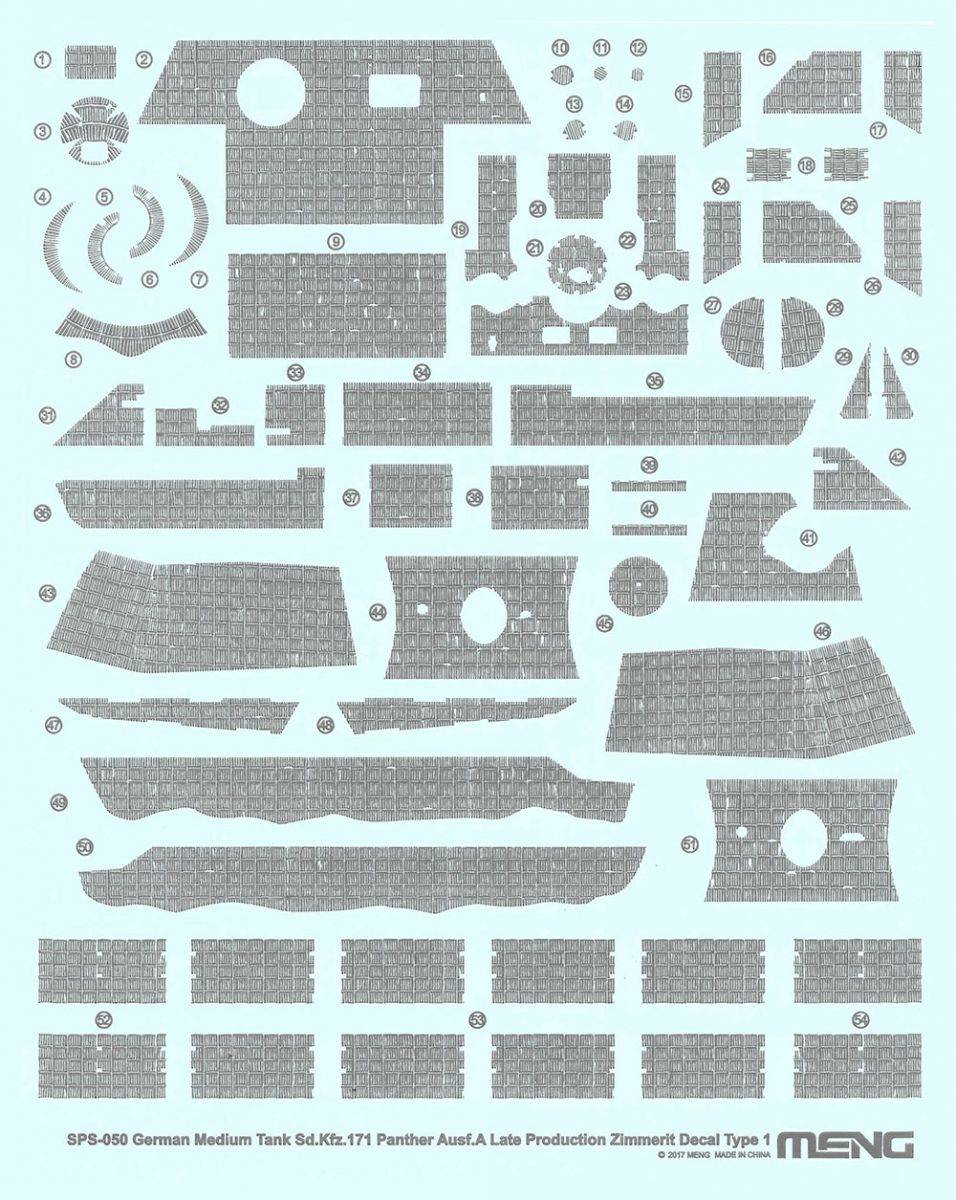 Sd.Kfz.171 Panther Ausf A Late Production Zimmerit Decal Type 1 – Image 2