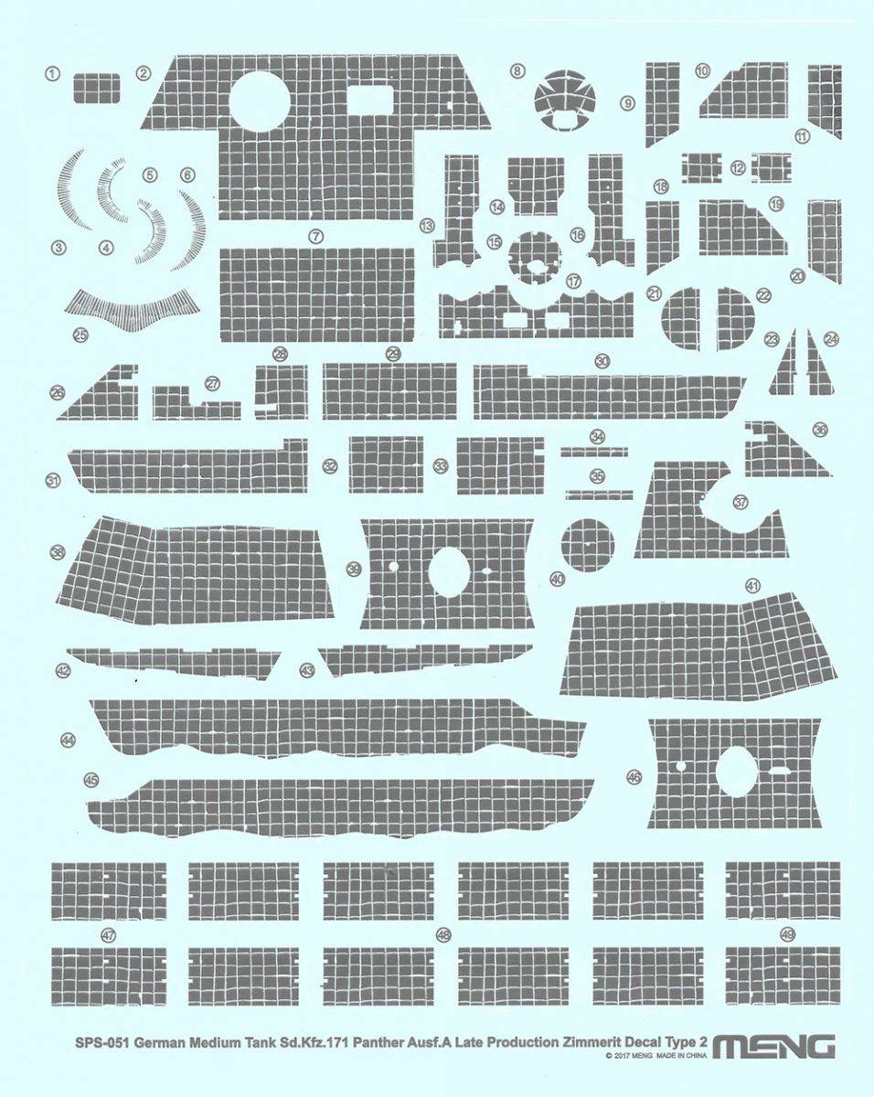 Sd.Kfz.171 Panther Ausf A Late Production Zimmerit Decal Type 2 – Image 3
