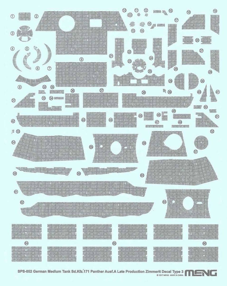 Sd.Kfz.171 Panther Ausf A Late Production Zimmerit Decal Type 3 – Image 4