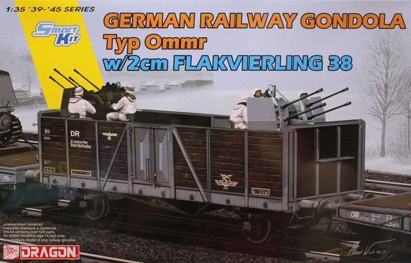 GERMAN RAILWAY GONDOLA Typ Ommr w/2cm FLAKVIERLING 38