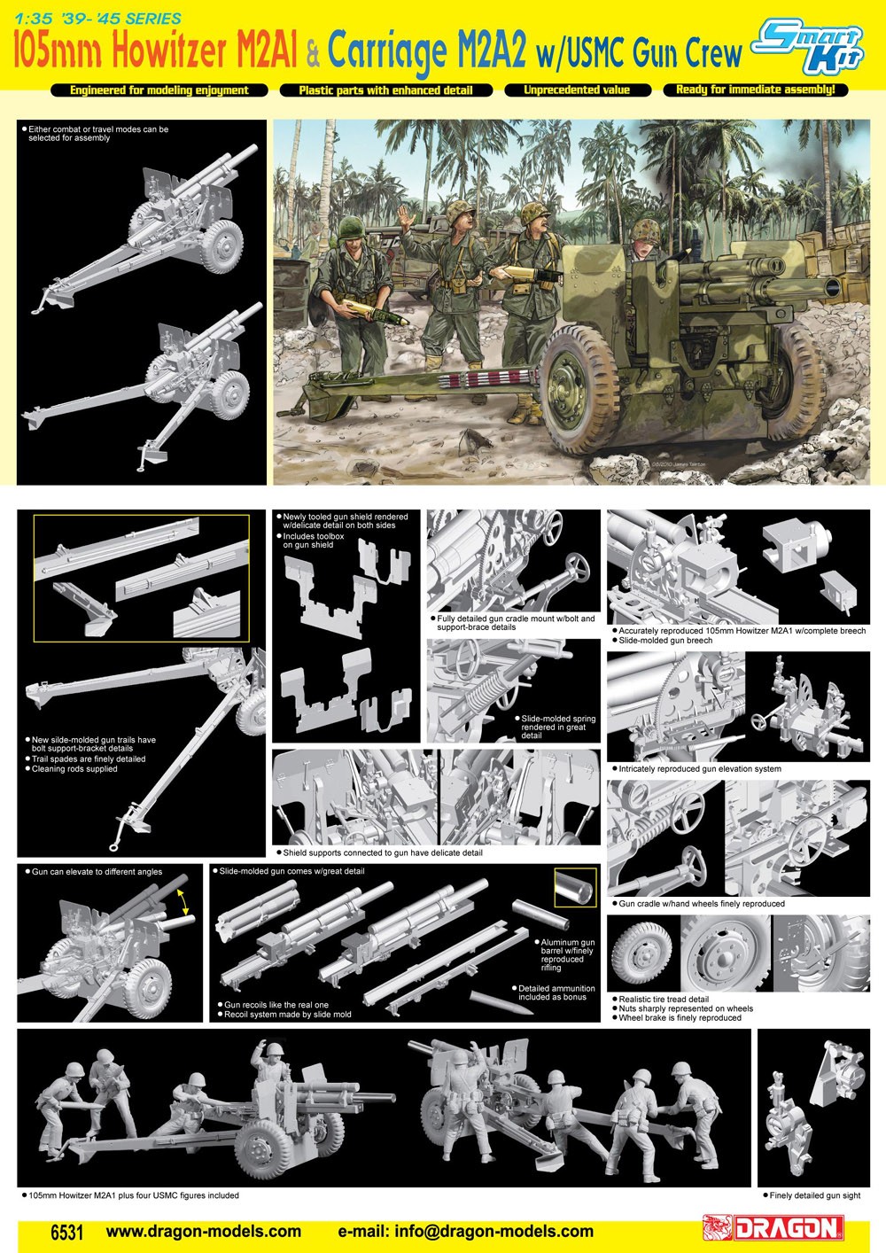 105 mm Howitzer M2A1 & Carriage M2A2 w/USMC gun crew – Image 2