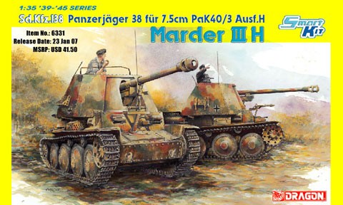 Sd.Kfz.138 Panzerjäger 38 für 7.5cm Pak40/3 Ausf.H MARDER III H Smart Kit