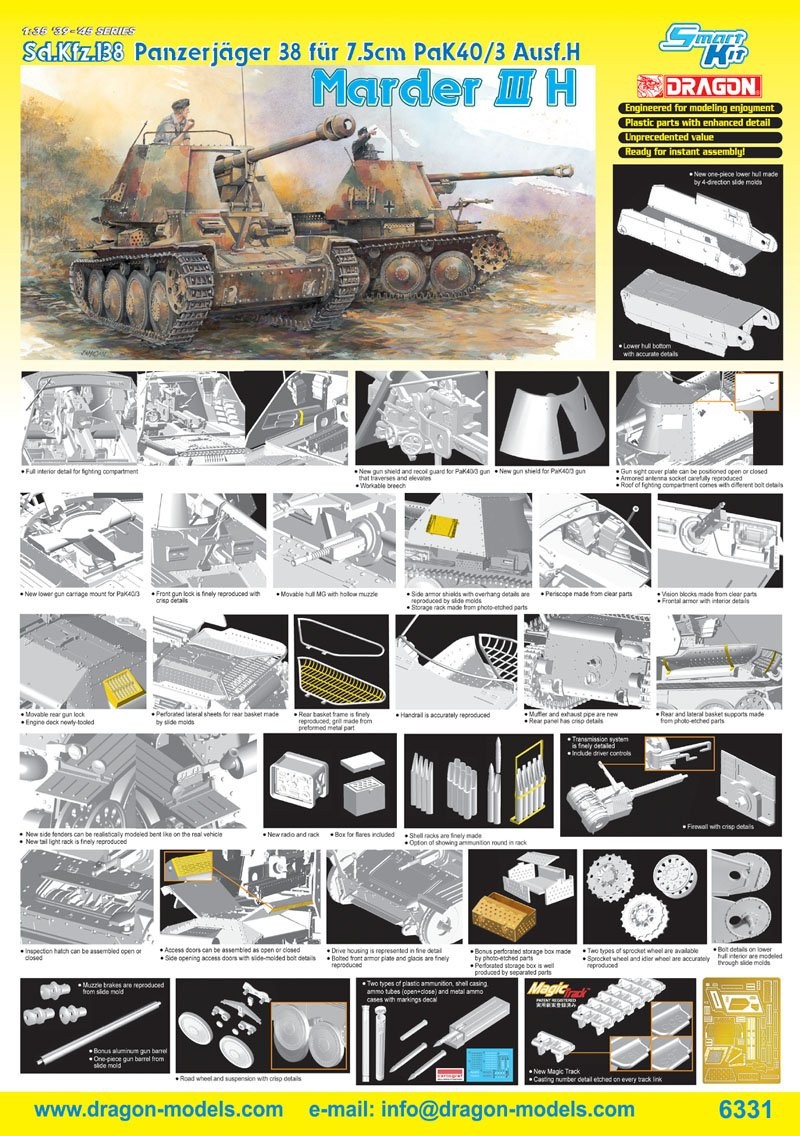 Sd.Kfz.138 Panzerjäger 38 für 7.5cm Pak40/3 Ausf.H MARDER III H Smart Kit – Image 2