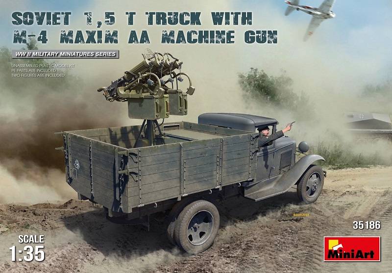 SOVIET 1,5 t. TRUCK w/ M-4 Maxim AA Machine Gun