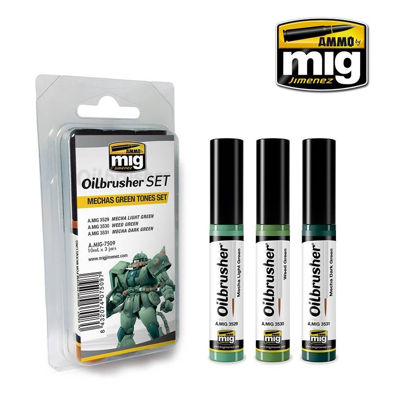 OILBRUSHER MECHAS GREEN TONES SET