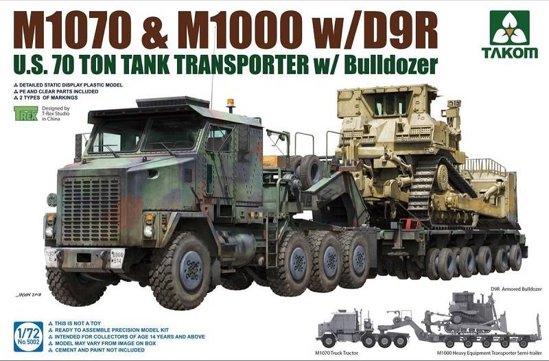 M1070 & M1000 w/D9R U.S. 70 Ton Tank Transporter w/Bulldozer