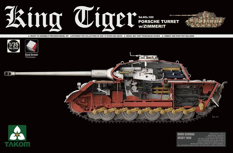 King Tiger Sd.Kfz.182 PORSCHE TURRET w/ZIMMERIT w/New Track Parts