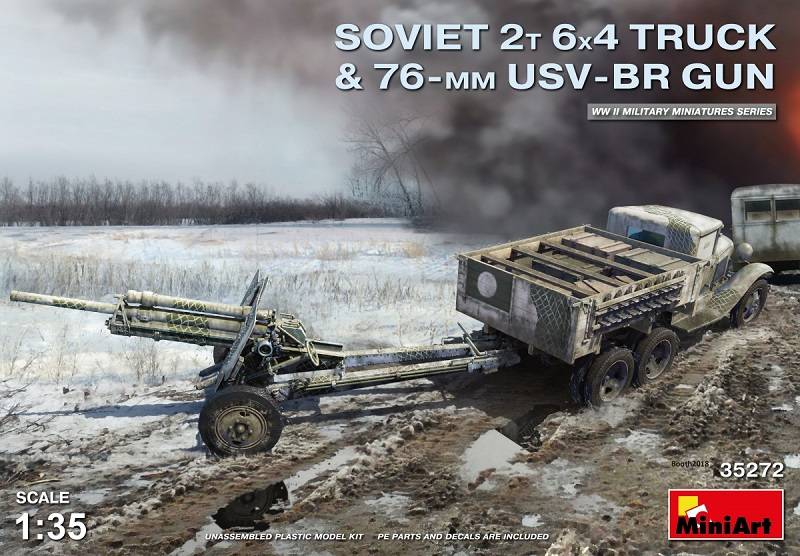 SOVIET 2T 6X4 TRUCK & 76-mm USV-BR GUN