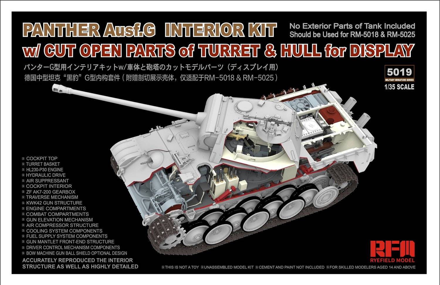 Panther Ausf.G with full interior & cut away parts – Image 3