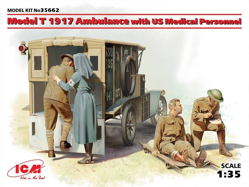 Model T 1917 Ambulance with US Medical Personnel