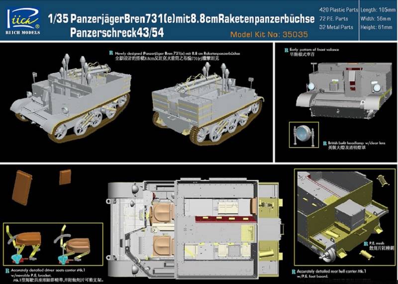 Panzerjäger Bren 731(e)mit 8,8cm Raketen -panzerbüchse Panzerschreck 43/54 – Image 2