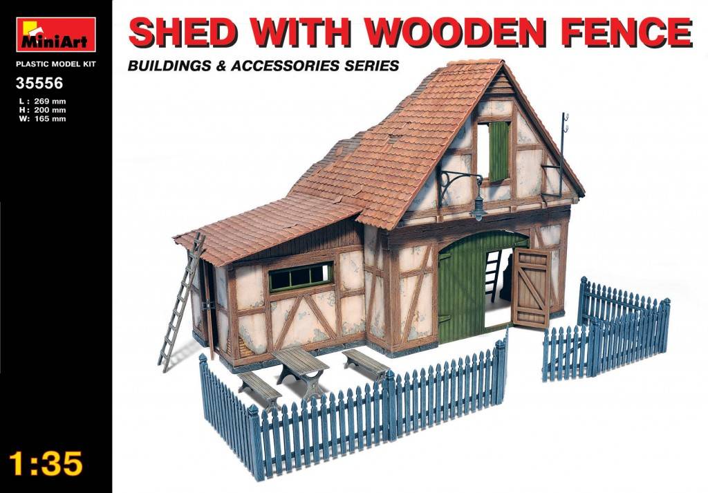 SHED WITH WOODEN FENCE