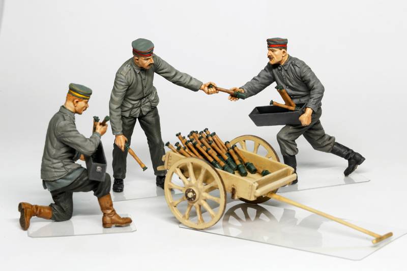 German aerodrome personnel ordnance team with cart – Image 4