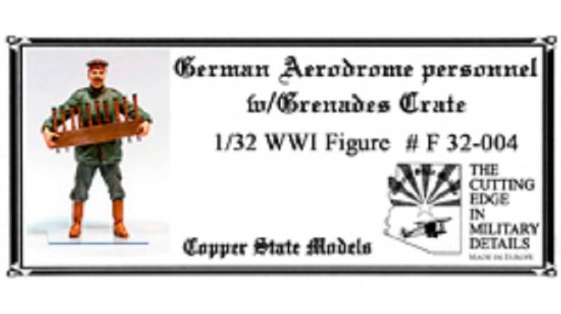 German aerodrome personnel with grenades crade