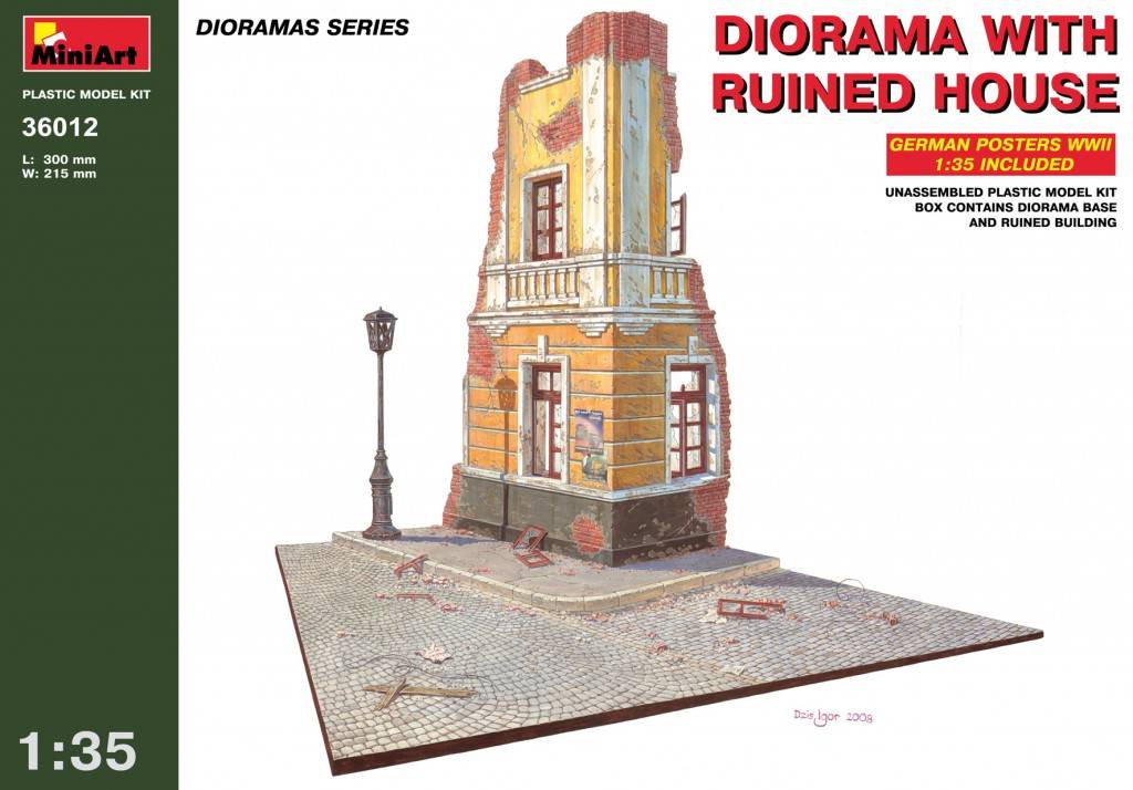 DIORAMA w/RUINED HOUSE