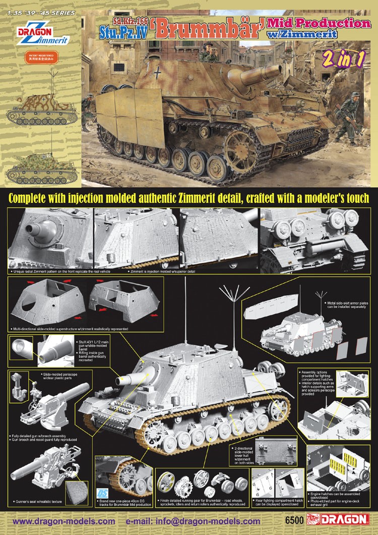 Stu.Pz. IV "Brummbär" Mid Production Tank w/Zimmerit – Image 2