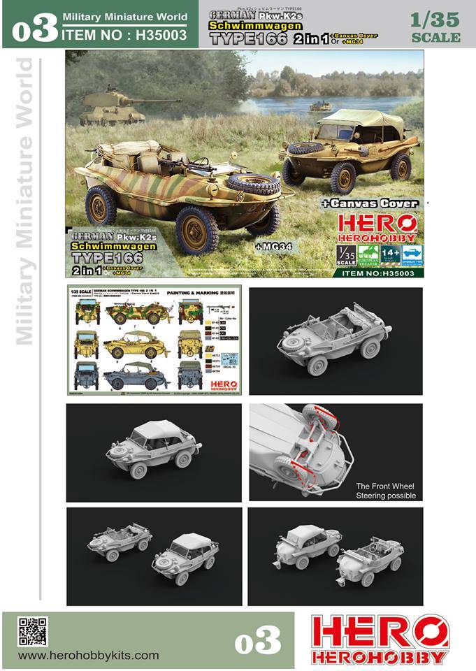 German Pkw.K2s Schwimmwagen Type 166 2in1+ canvas cover – Image 2