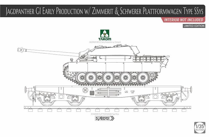 Jagdpanther G1 Early Production w/Zimmerit & Schwerer Plattformwagen Type SSys