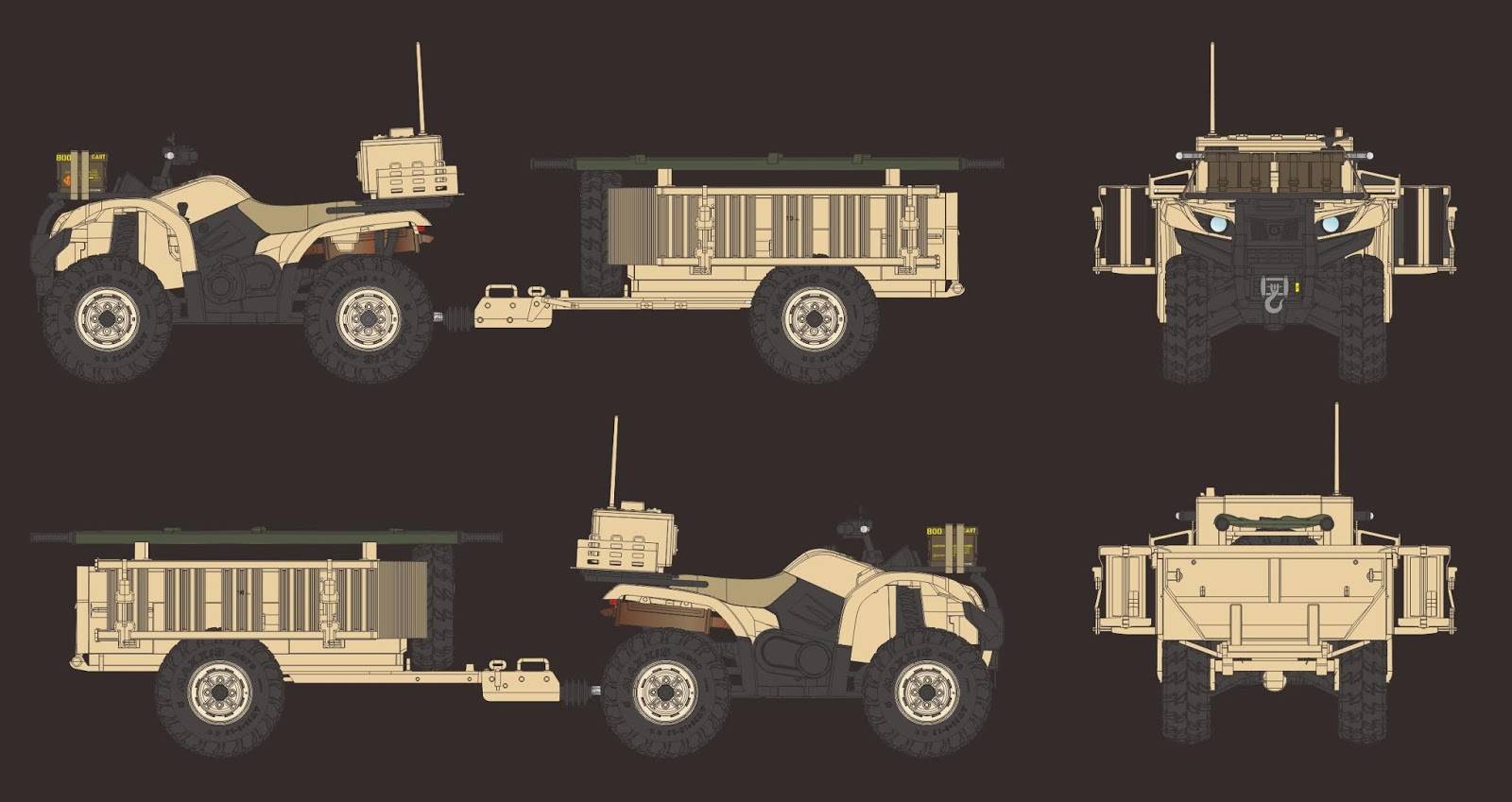 British Army ATV Quad Bike and Trailer w/Soldier – Image 4