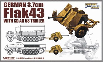 German 3.7cm FlaK43 with Sd.AH 58 TRAILER