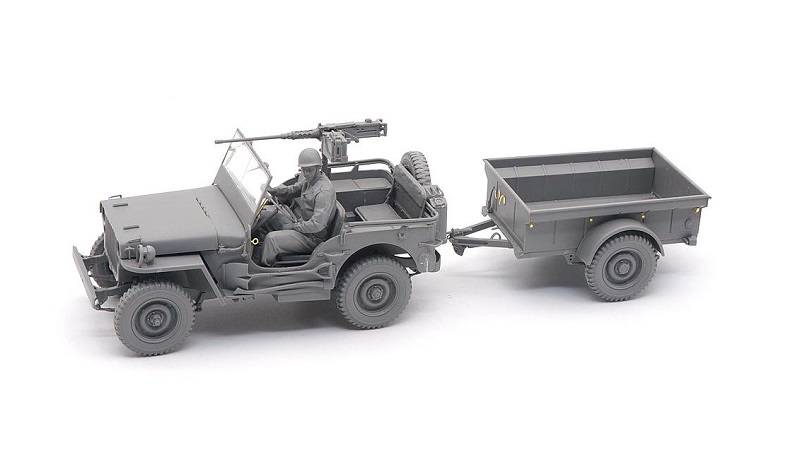 Camion utilitaire de 1/4 tonne de l'armée américaine avec remorque utilitaire de 1/4 tonne et figurine MP – Image 6