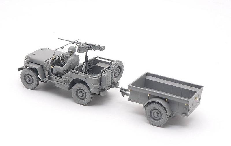 Camion utilitaire de 1/4 tonne de l'armée américaine avec remorque utilitaire de 1/4 tonne et figurine MP – Image 7