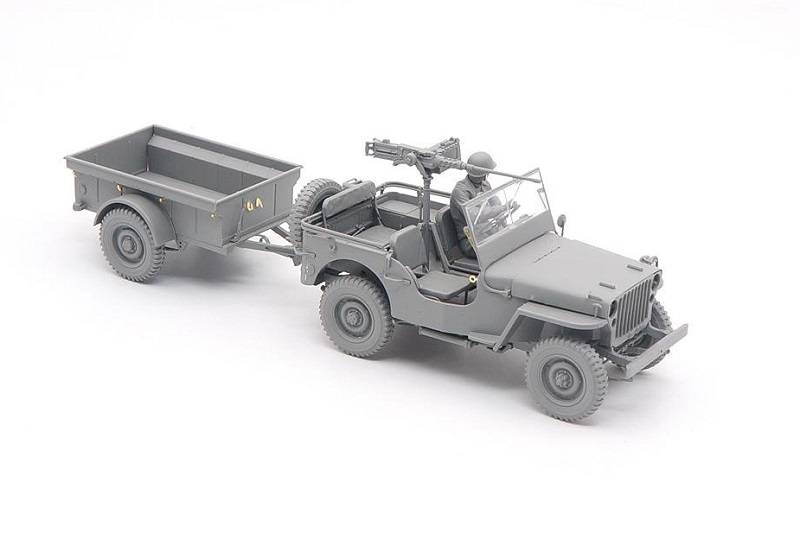 Camion utilitaire de 1/4 tonne de l'armée américaine avec remorque utilitaire de 1/4 tonne et figurine MP – Image 9