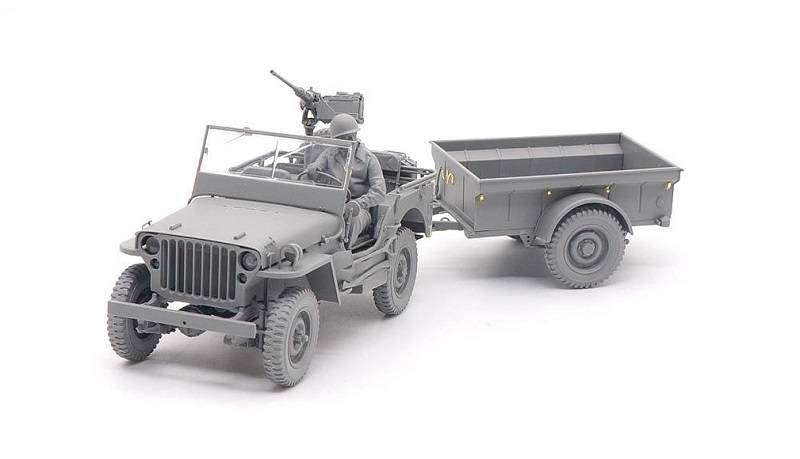 Camion utilitaire de 1/4 tonne de l'armée américaine avec remorque utilitaire de 1/4 tonne et figurine MP – Image 10