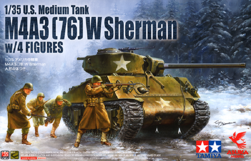U.S. Medium Tank M4A3 (76) W Sherman w/4 Figures