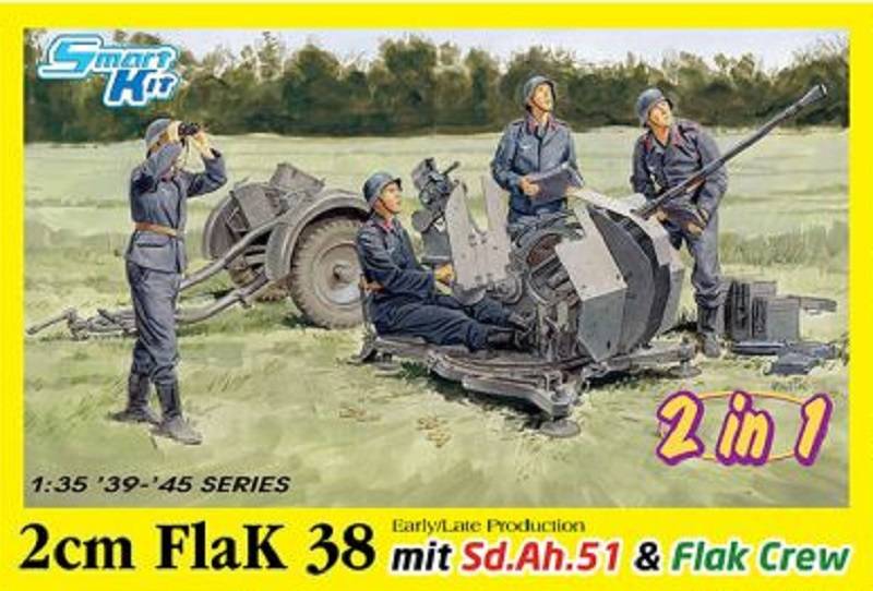 2cm FlaK 38 Early/Late Production mit Sd.Ah.51 and Flak Crew (2 in 1)
