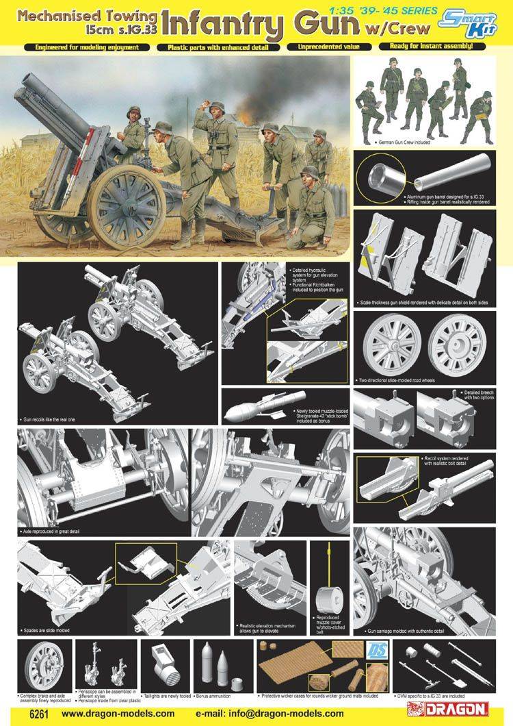 Mechanised Towing 15cm s.IG.33 Infantry Gun w/Crew – Image 2