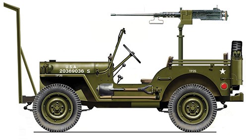 Jeep Willys avec mitrailleuse M2 1/24ème – Image 2