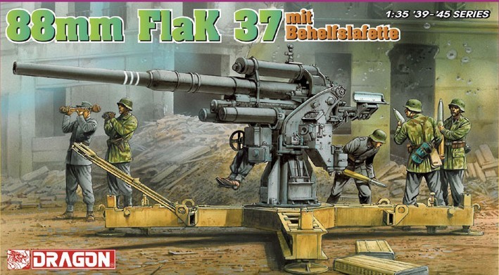 88mm Flak 37 mit Behelfslafette