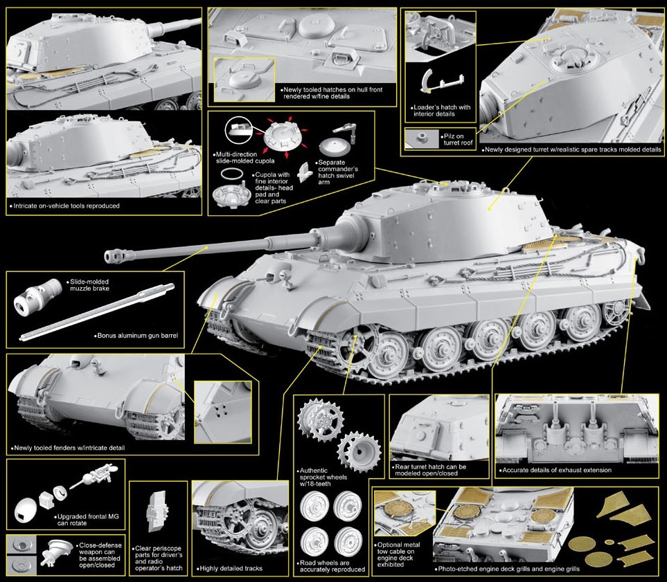 Sd.Kfz.182 Kingtiger Henschel Turret Last Production w/Transport Track – Image 2