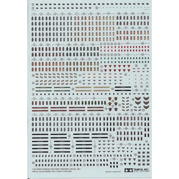 WWII German Militaty Insigna Decal set (Africa Corps/Waffen SS)