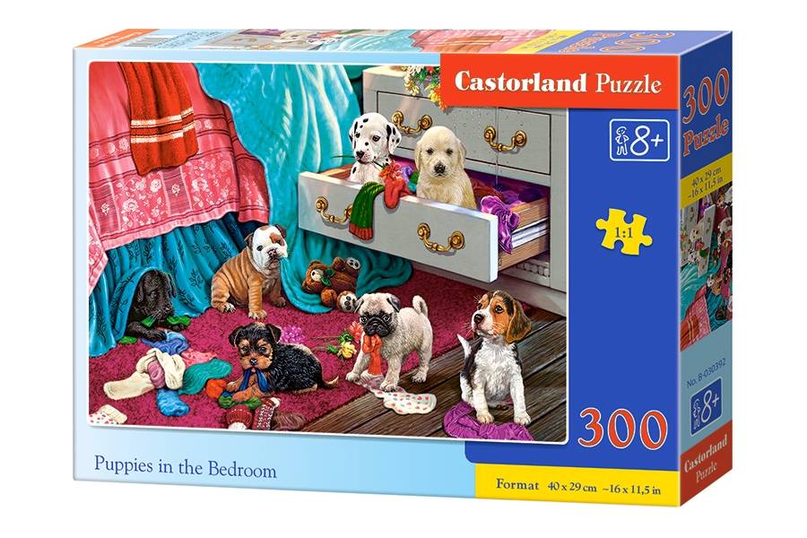 PUPPIES IN THE BEDROOM