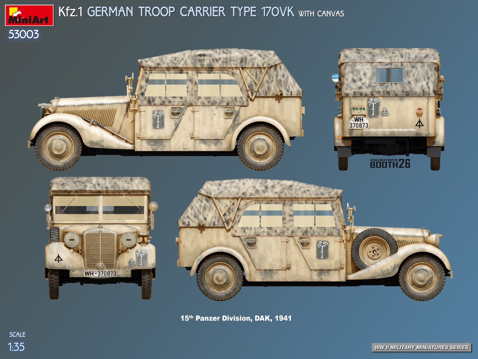 Kfz.1 GERMAN TROOP CARRIER TYPE 170VK WITH CANVAS – Image 3