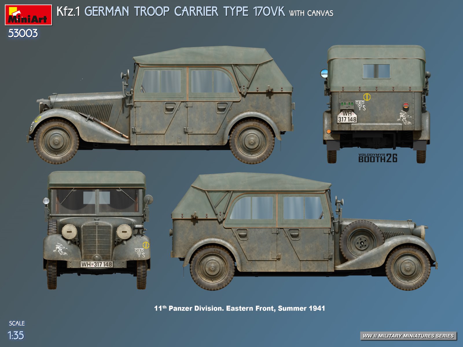 Kfz.1 GERMAN TROOP CARRIER TYPE 170VK WITH CANVAS – Image 4