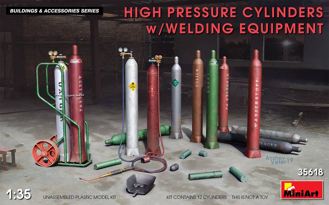 HIGH PRESSURE CYLINDERS w/WELDING EQUIPMENT
